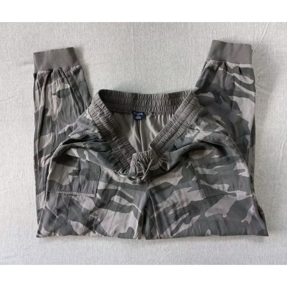 Splendid Women Large Stretch Drawstring Stretch Waistband Coumoflage Jogger Pant
